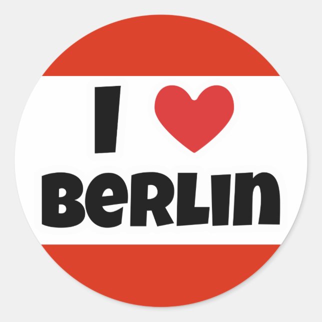 I love Berlin Classic Round Sticker (Front)