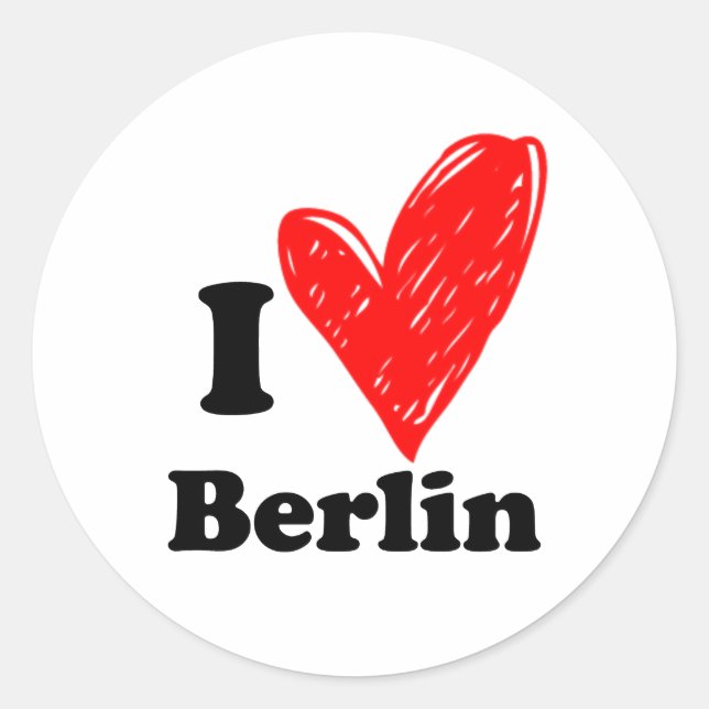 I love Berlin Classic Round Sticker (Front)