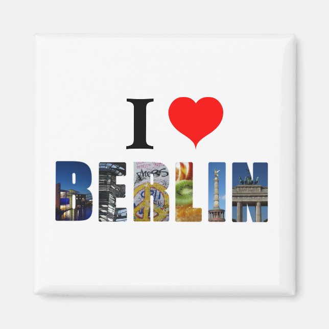 I Love Berlin Germany Travel City Photo Magnet (Front)