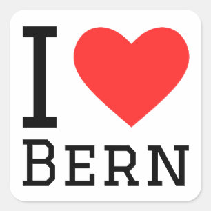 I love bern  square sticker