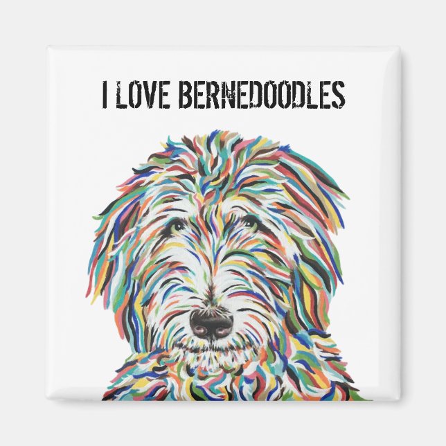 I Love Bernedoodles Magnet (Front)