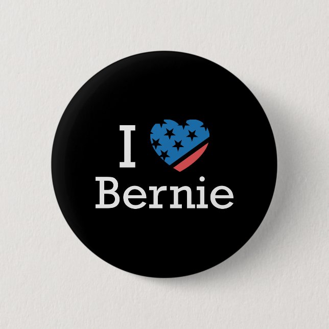 I Love Bernie 6 Cm Round Badge (Front)