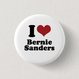 I Love Bernie Sanders for President 3 Cm Round Badge
