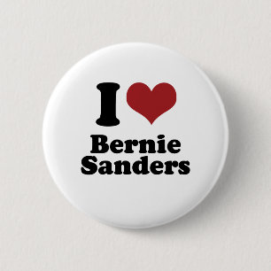 I Love Bernie Sanders for President 6 Cm Round Badge