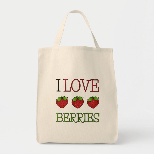 I Love Berries Tote Bag (Front)