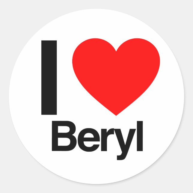 i love beryl classic round sticker (Front)