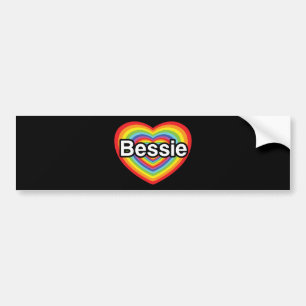 I love Bessie: rainbow heart Bumper Sticker