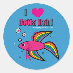 I Love Betta Fish! Classic Round Sticker