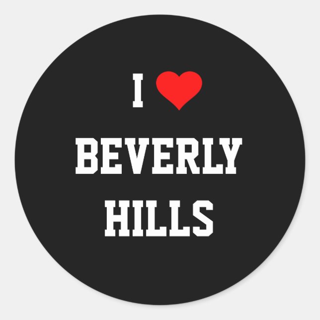 I Love Beverly Hills Classic Round Sticker (Front)