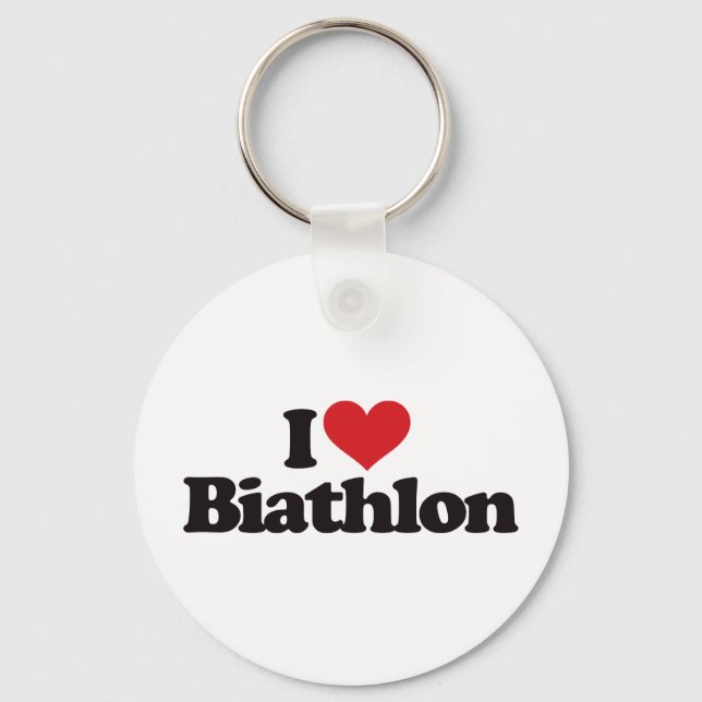 I Love Biathlon Key Ring (Front)