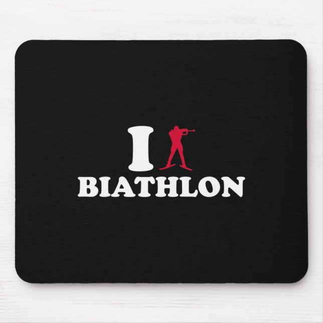 I Love Biathlon  Mouse Pad (Front)