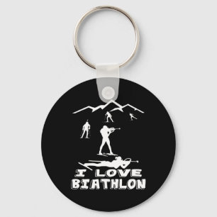 I Love Biathlon Winter Sports Ski Sport Biathlete  Key Ring