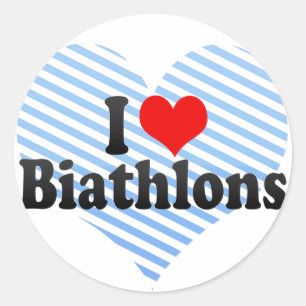 I Love Biathlons Classic Round Sticker