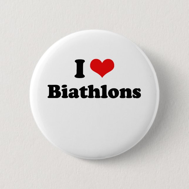 I Love Biathlons Tshirt 6 Cm Round Badge (Front)