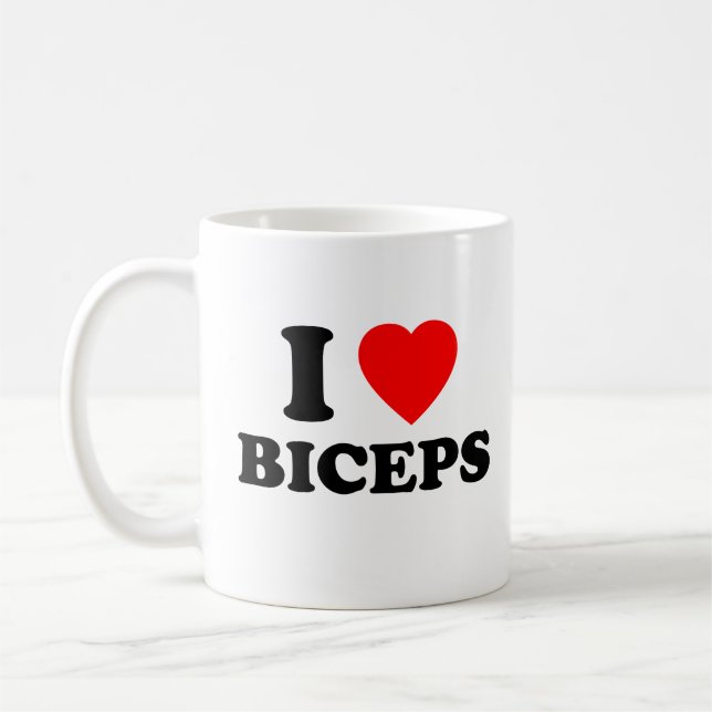I Love Biceps Funny Girls Night Social Gym Gift  Coffee Mug (Left)