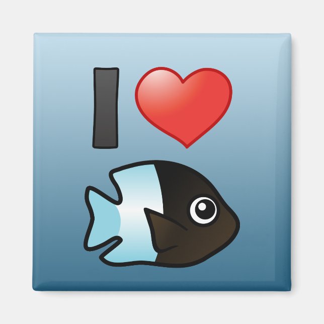 I Love Bicolor Damselfish Magnet (Front)