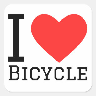 I love bicycle square sticker