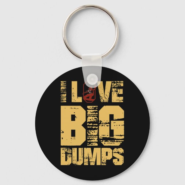 I Love Bid Dumps Snowboarding  Key Ring (Front)