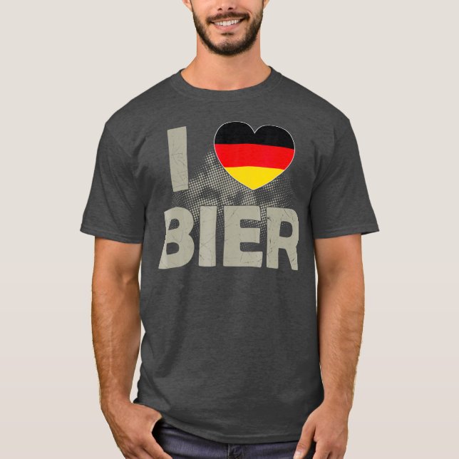 I Love Bier Beer Germany Deutschland Flag T-Shirt (Front)