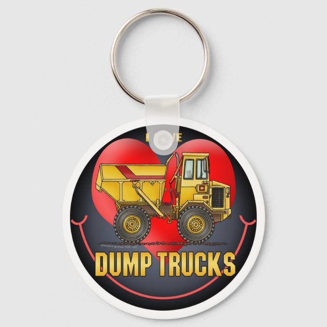 I Love Big Dump Trucks Key Chain (Front)