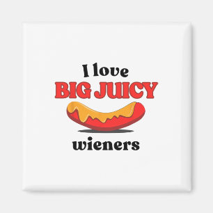I Love Big Juicy Wieners Funny Hot Dog Bbq Party F Magnet