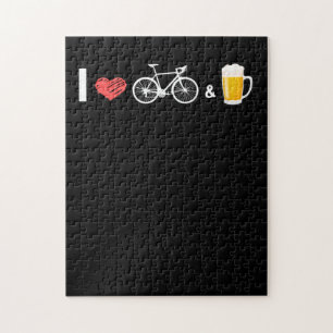 I Love Bikes and Beer - Bicycle Jigsaw Puzzle