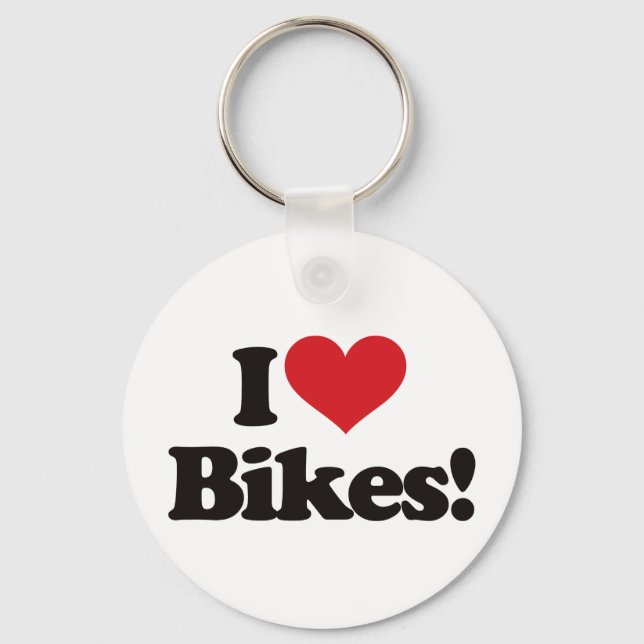 I Love Bikes! Key Ring (Front)