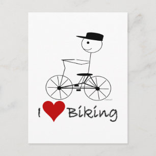 I Love Biking Gifts and Apparel Postcard