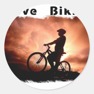 I Love Biking Gnarly Classic Round Sticker