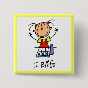 I Love Bingo 15 Cm Square Badge