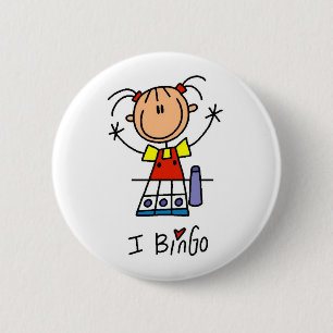 I Love Bingo 6 Cm Round Badge