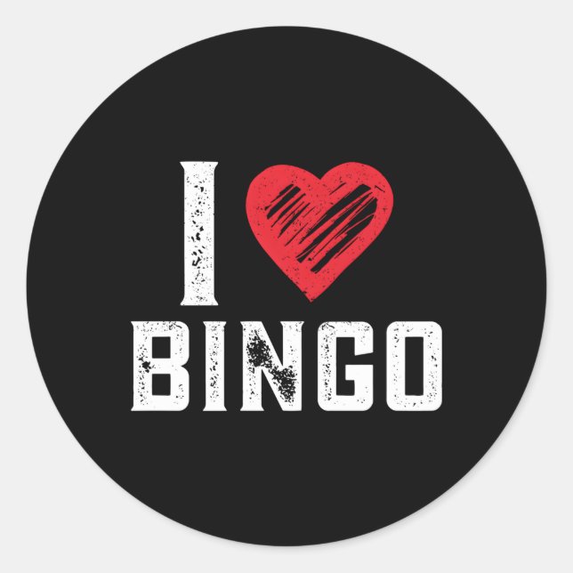 I Love Bingo Bingo Bingo Classic Round Sticker (Front)