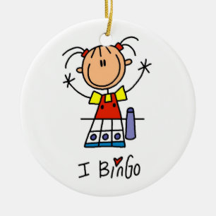 I Love Bingo Ceramic Ornament
