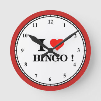 I Love Bingo Round Clock