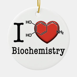 I Love Biochemistry Ceramic Tree Decoration