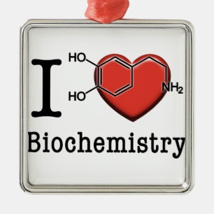 I Love Biochemistry Metal Ornament