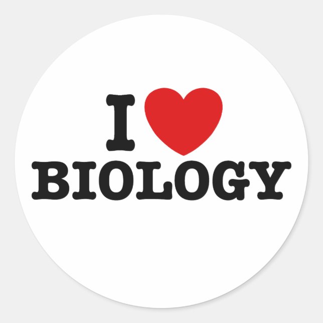 I Love Biology Classic Round Sticker (Front)