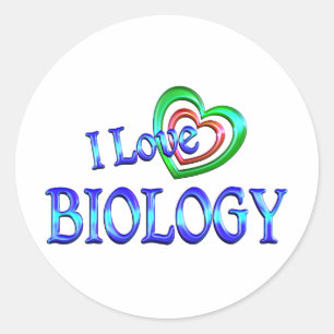 I Love Biology Classic Round Sticker