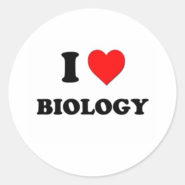 I Love Biology Classic Round Sticker (Front)