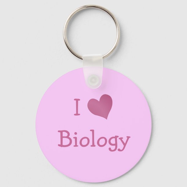 I Love Biology Key Ring (Front)