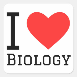 I love biology  square sticker
