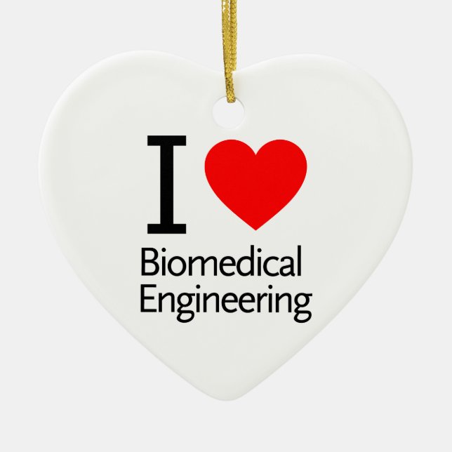 I Love Biomedical Engineering Ceramic Tree Decoration (Front)