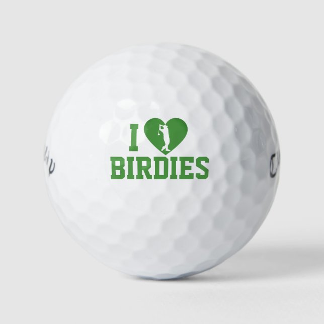 I Love Birdies Golf Balls | Personalized Callaway (Front)