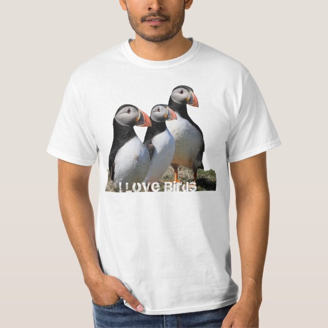 I Love Birds Puffin Shirt (Front)