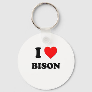 I Love Bison Key Ring