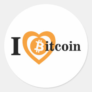 I love bitcoin sticker