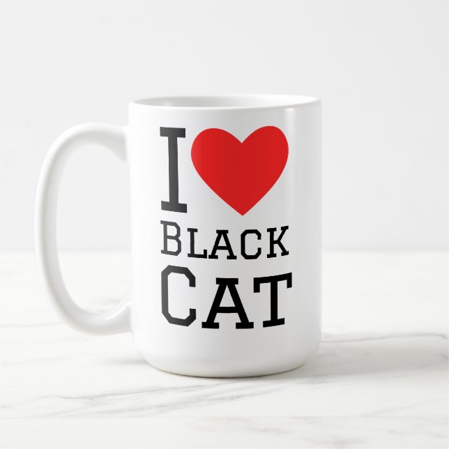 I love black cat  coffee mug (Left)