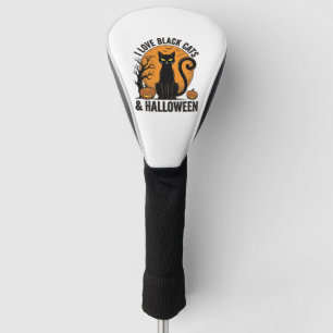 I Love Black Cats Halloween Vintage Shirt Design_1 Golf Head Cover