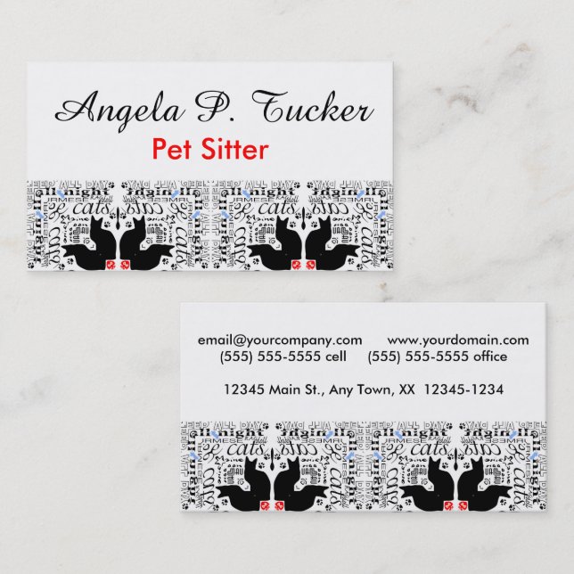 I Love Black Cats Kaleidoscope Business Card (Front/Back)