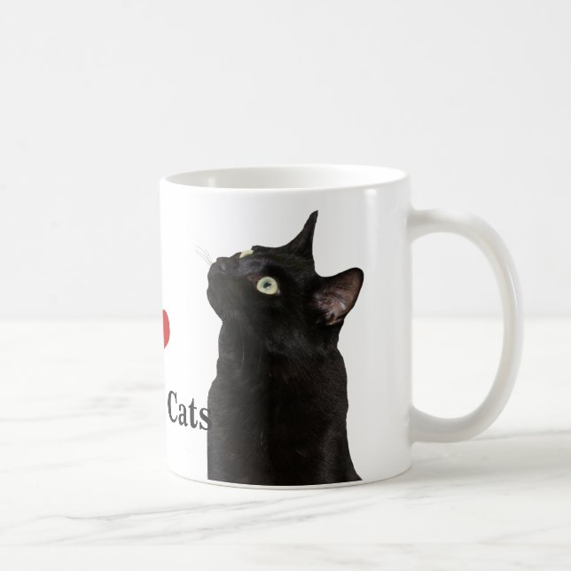I Love Black Cats Mug (Right)